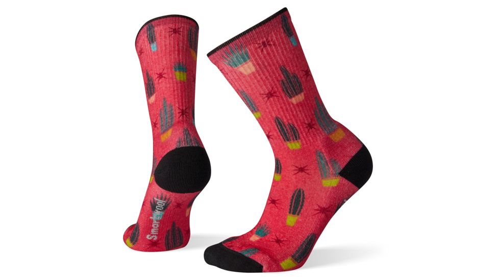 Smartwool Hike Light Cactus Print Crew Socks - Womens, Watermelon, Large, SW001239669-L