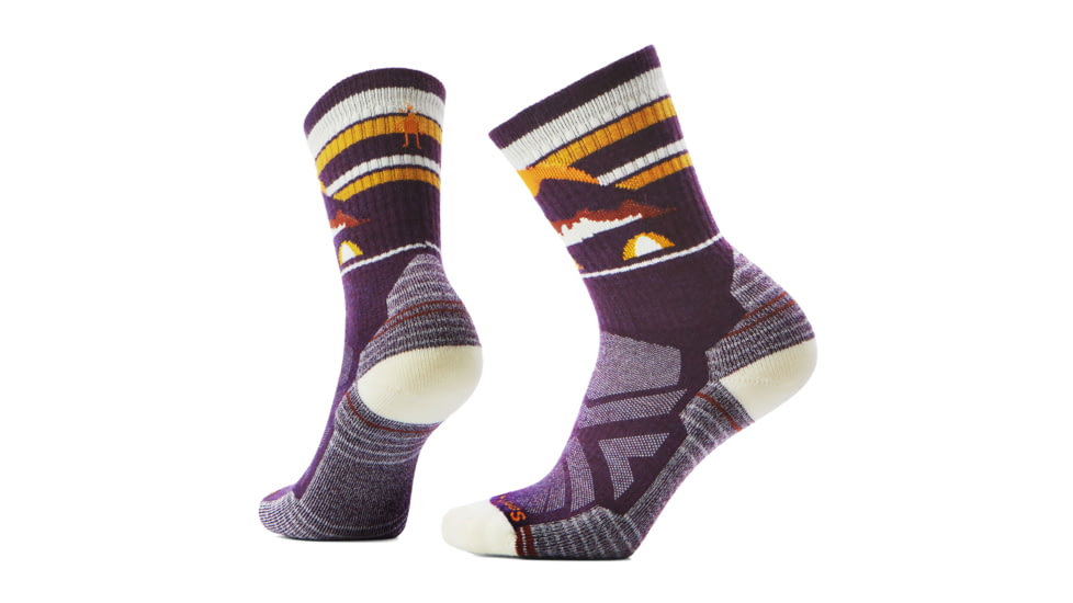 Smartwool Hike Light Cushion Mountain Moon Crew Socks - Womens, Purple Iris, Large, SW002272L90100L000