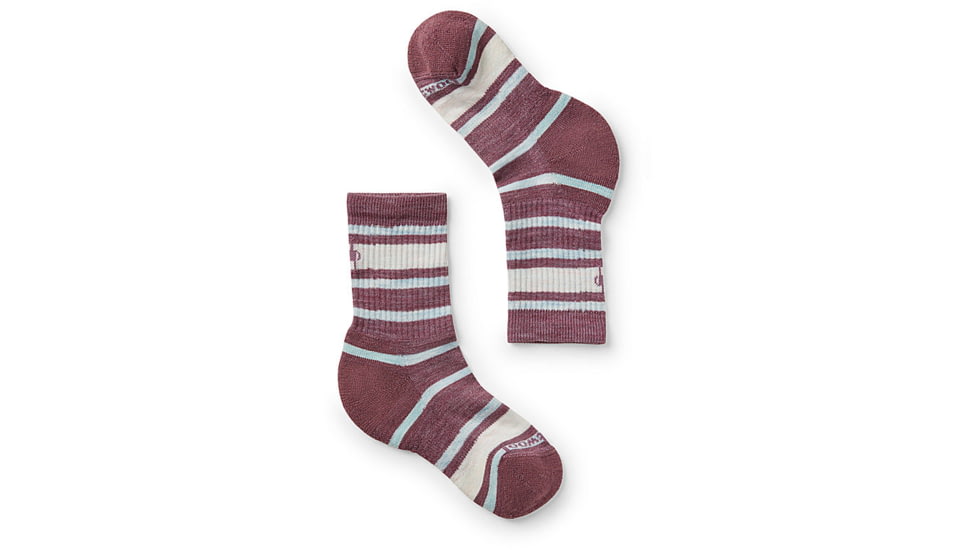 Smartwool Hike Light Cushion Striped Crew Socks - Kids, Argyle Purple, Medium, SW001693J191-M