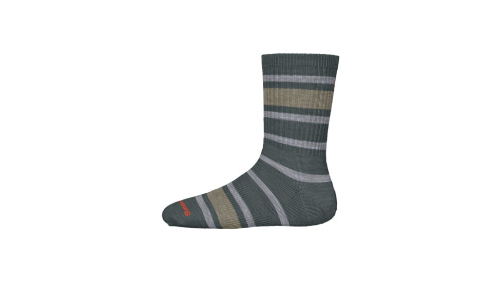 Smartwool Hike Light Cushion Striped Crew Socks - Kids, Dark Sage, Large, SW001693G511-L