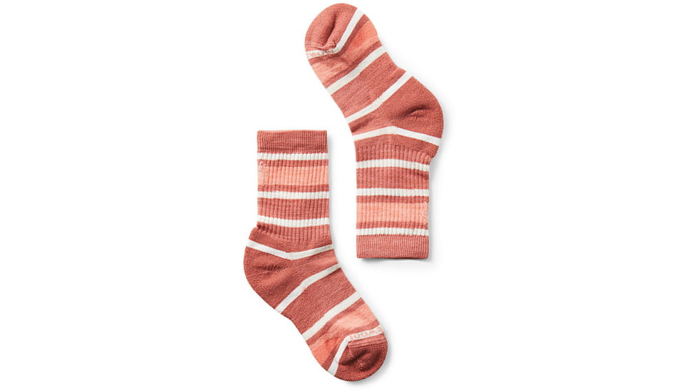 Smartwool Hike Light Cushion Striped Crew Socks - Kids, Dusty Cedar, Medium, SW001693J981-M