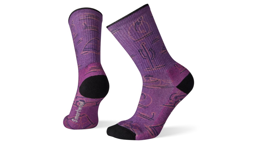 Smartwool Hike Light Down the River Print Crew Socks - Womens, Desert Orchid, Large, SW001240C96-L