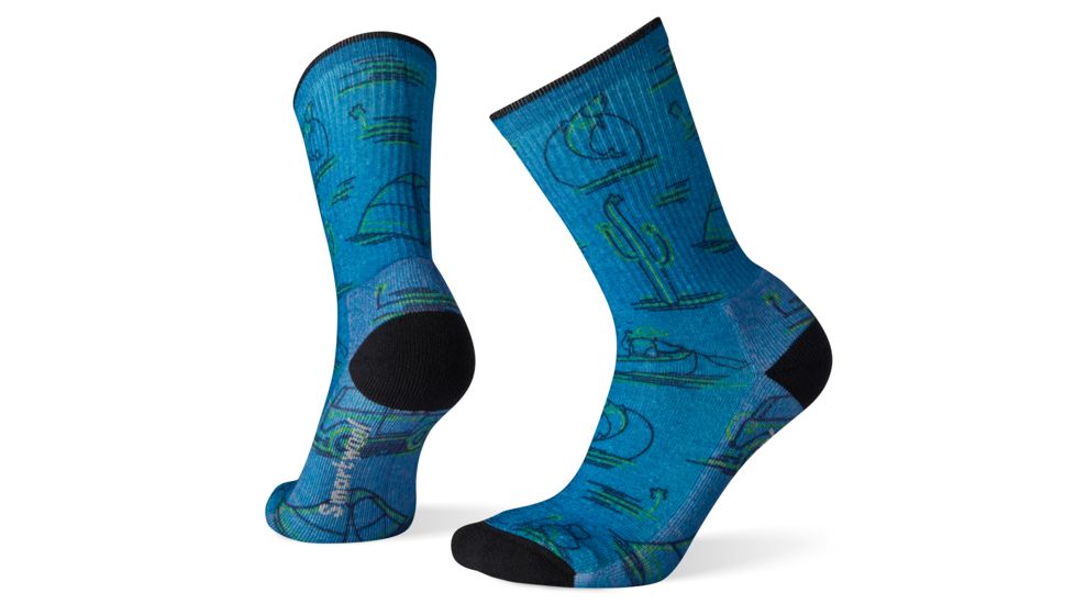 Smartwool Hike Light Down the River Print Crew Socks - Womens, Oasis, Medium, SW001240D13-M
