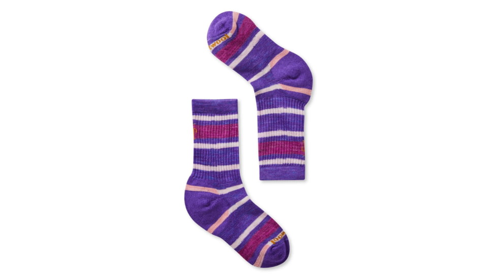 Smartwool Hike Light Striped Crew Socks - Kids, Desert Orchid, Large, SW001212C96-L