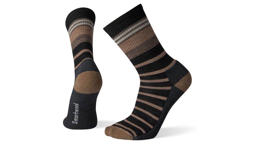 Smartwool Hike Light Striped Crew Socks - Mens, Black, Large, SW001246001-L