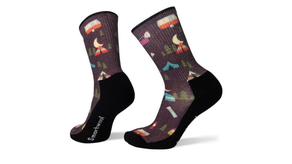 Smartwool Hike Light Summer Nights Print Crew - Women's, Bordeaux, Medium, SW001399590-M