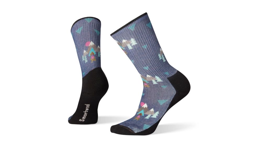 Smartwool Hike Light Under The Stars Print Crew Socks - Womens, Dark Blue Steel, Small, SW001398292-S