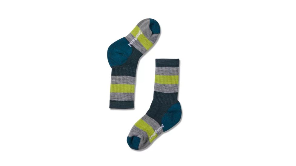 Smartwool Hike Medium Striped Crew Socks - Kids, Everglade, Small, SW001213B96-S