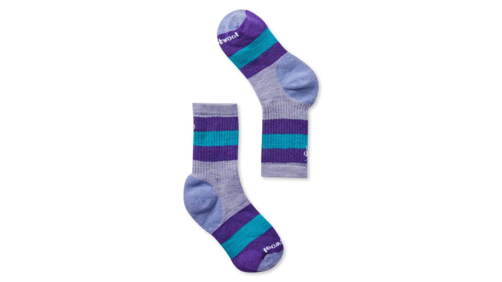 Smartwool Hike Medium Striped Crew Socks - Kids, Purple Mist, Medium, SW001213A26-M