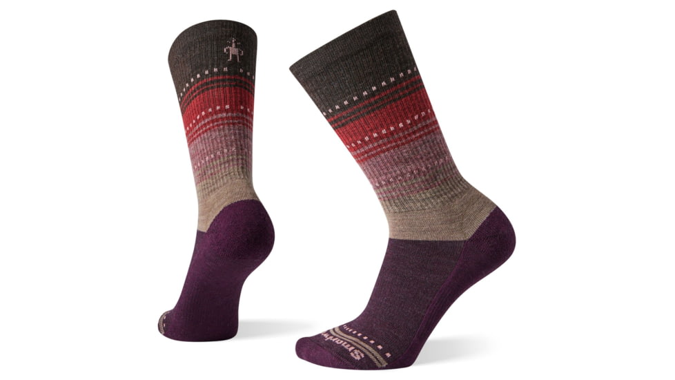 Smartwool Hike Ultra Light Sulawesi Crew Socks - Womens, Bordeaux, Medium, SW004033590-M