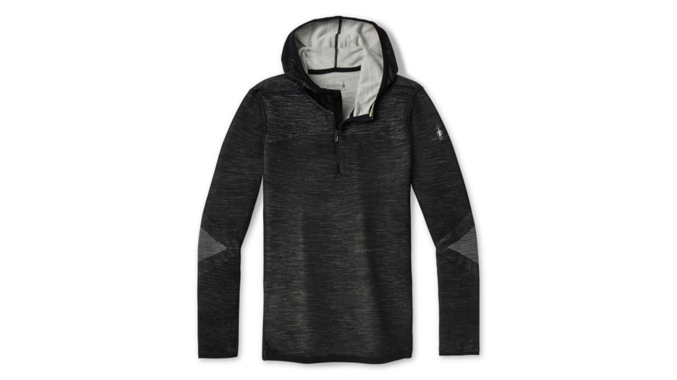 Smartwool Intraknit Merino 200 1/2 Zip Hoodie - Mens, Black/White, Medium, SW011550960M