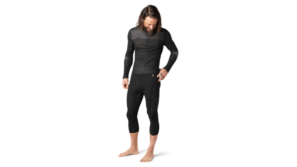 Smartwool Intraknit Merino 200 3/4 Bottom - Men's, Large, Black/White, SW016262960-L