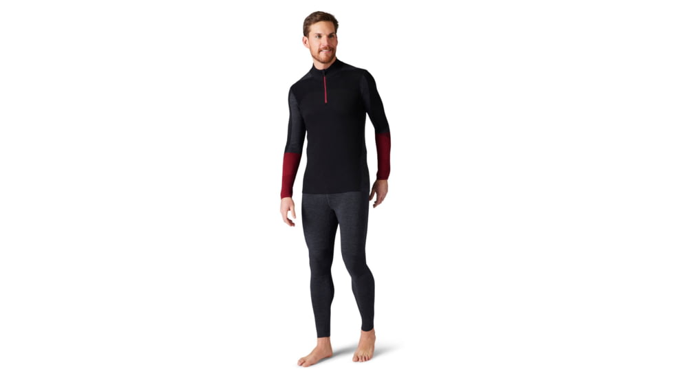 Smartwool Intraknit Merino 200 Colorblock 1/4 Zip - Mens, Black, Medium, SW016454001M