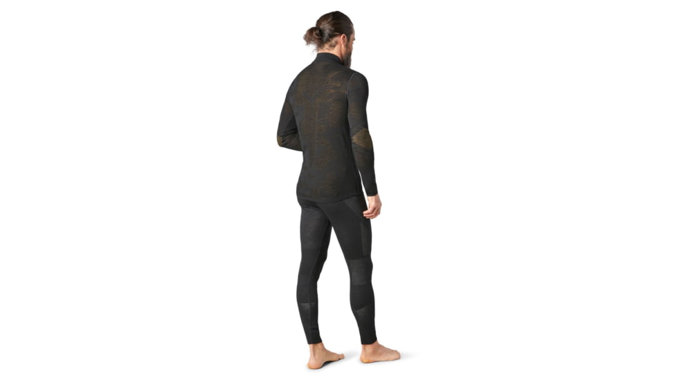 Smartwool Intraknit Merino 200 Pattern 1/4 Zip - Mens, Black/Military Olive Camo, Large, SW016408F27-L