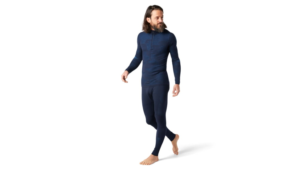 Smartwool Intraknit Merino 200 Pattern 1/4 Zip - Mens, Deep Navy/Neptune Blue Camo, Medium, SW016408F28-M