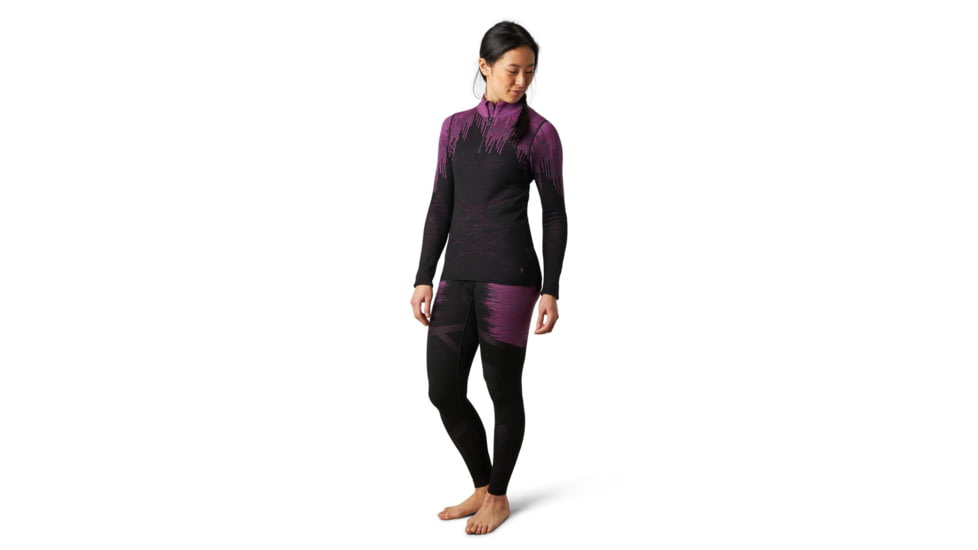 Smartwool Intraknit Merino 200 Pattern 1/4 Zip - Womens, Black Polar Arc, Extra Small, SW016415F35-XS