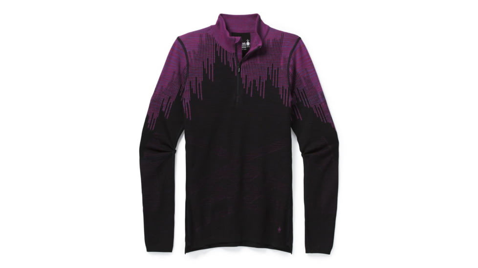 Smartwool Intraknit Merino 200 Pattern 1/4 Zip - Womens, Black Polar Arc, Extra Small, SW016415F35-XS