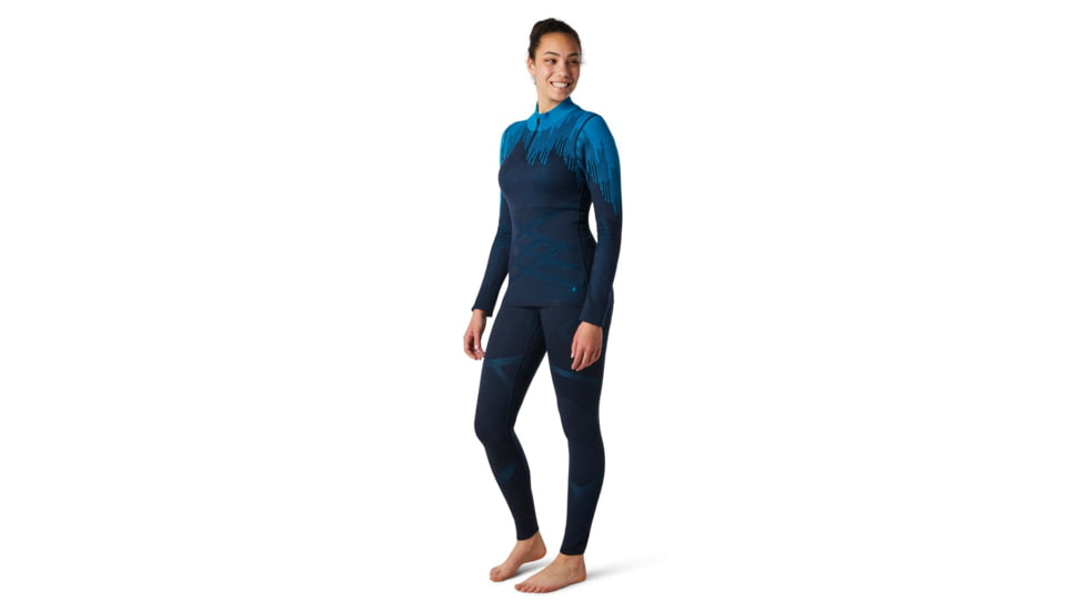 Smartwool Intraknit Merino 200 Pattern 1/4 Zip - Womens, Deep Navy Polar Arc, Medium, SW016415F38-M