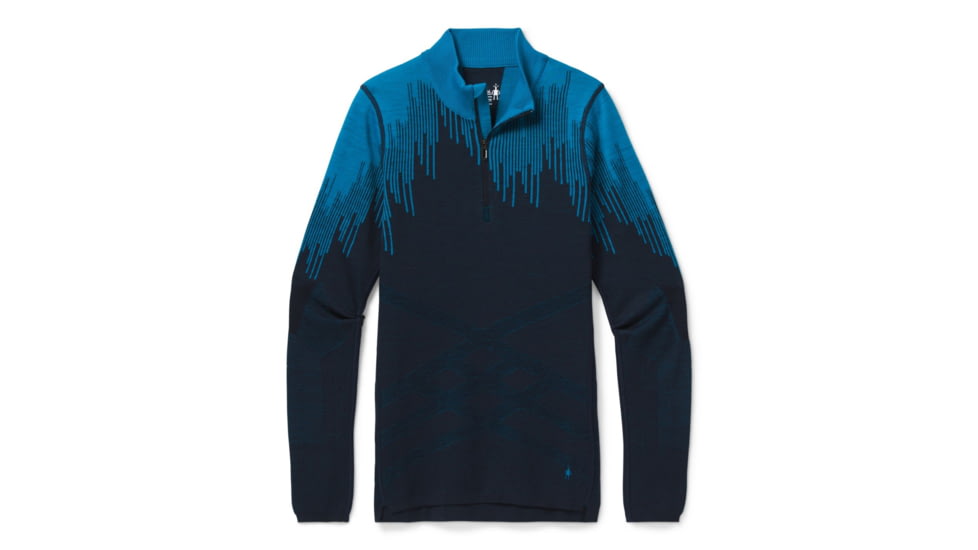 Smartwool Intraknit Merino 200 Pattern 1/4 Zip - Womens, Deep Navy Polar Arc, Medium, SW016415F38-M
