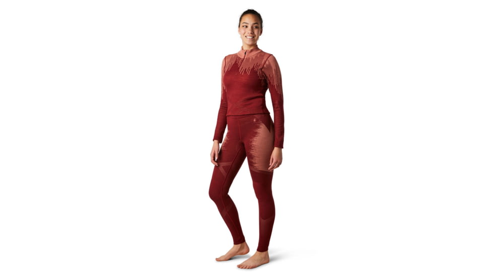 Smartwool Intraknit Merino 200 Pattern 1/4 Zip - Womens, Oxblood Polar Arc, Large, SW016415F37-L