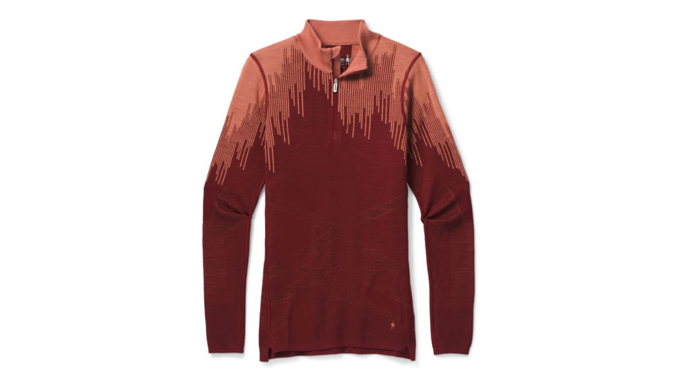 Smartwool Intraknit Merino 200 Pattern 1/4 Zip - Womens, Oxblood Polar Arc, Large, SW016415F37-L