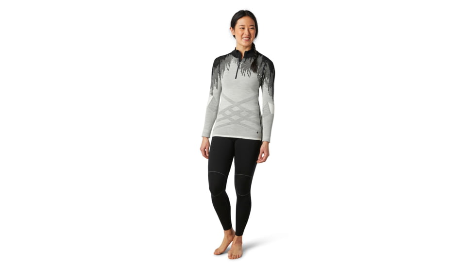Smartwool Intraknit Merino 200 Pattern 1/4 Zip - Womens, White Polar Arc, Medium, SW016415F36-M