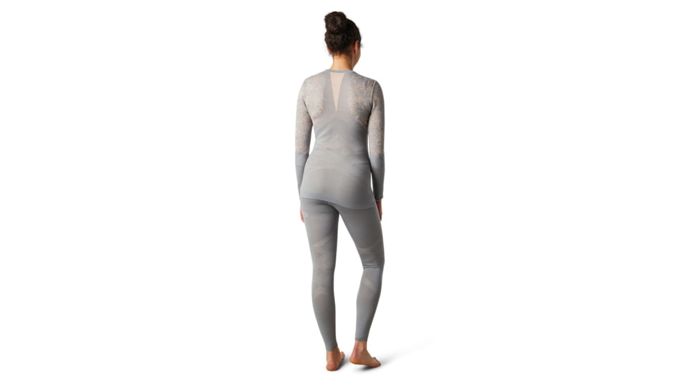 Smartwool Intraknit Merino 200 Pattern Crew - Womens, Stone Gray/Rose Cloud Floral Scape, Large, SW016412F33-L