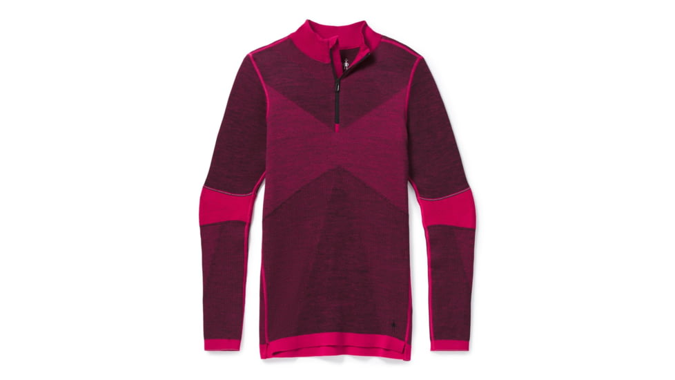 Smartwool Intraknit Merino 250 Thermal 1/4 Zip - Womens, Very Berry/Black, Extra Large, SW016143F39-XL