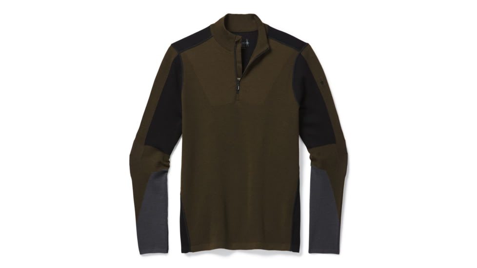 Smartwool Intraknit Merino 250 Thermal Colorblock 1/4 Zip - Mens, Military Olive, Extra Large, SW019298D11-XL