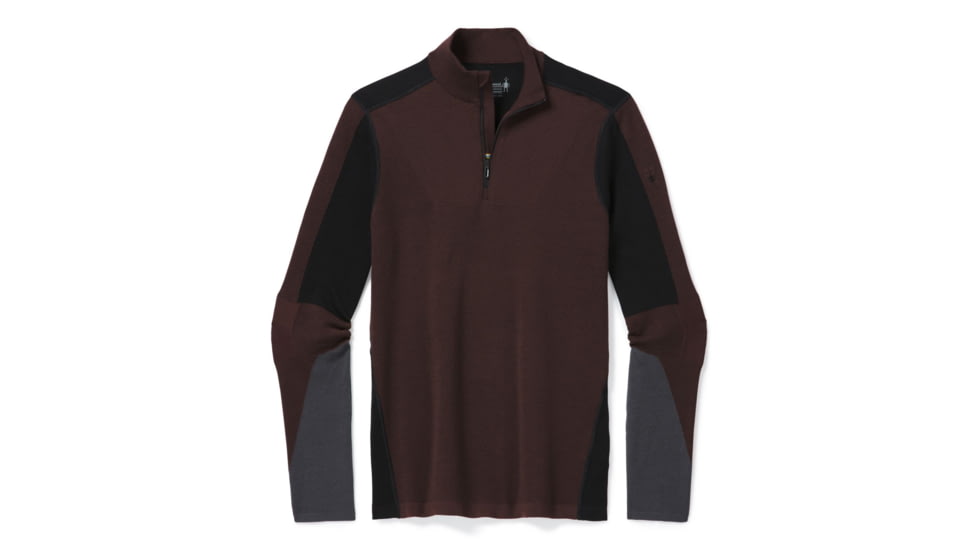 Smartwool Intraknit Merino 250 Thermal Colorblock 1/4 Zip - Mens, Woodsmoke, 2XL, SW019298B84-XXL