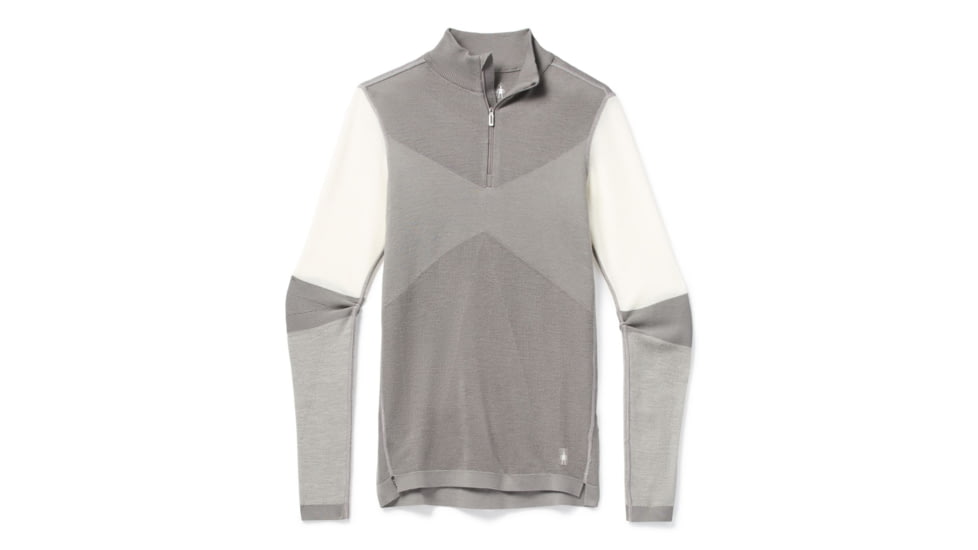 Smartwool Intraknit Merino 250 Thermal Colorblock 1/4 Zip - Womens, Light Gray, Large, SW019299039-L