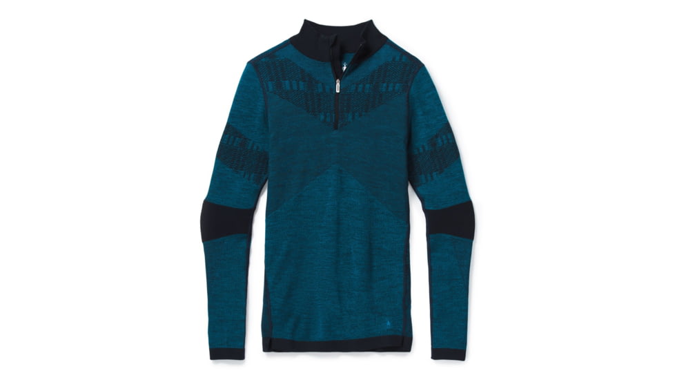 Smartwool Intraknit Merino 250 Thermal Pattern 1/4 Zip - Womens, Deep Navy Plaid, Medium, SW016420E75-M