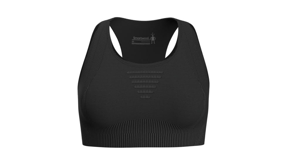 Smartwool Intraknit Racerback Bra - Womens, Black Heather, Large, SW016847A521-L