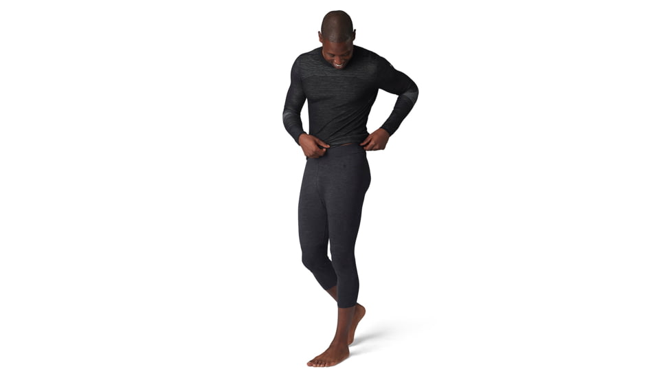 Smartwool Intraknit Thermal Merino Base Layer 3/4 Bottom - Mens, Charcoal Heather/Black, 2XL, SW0168250111-XXL