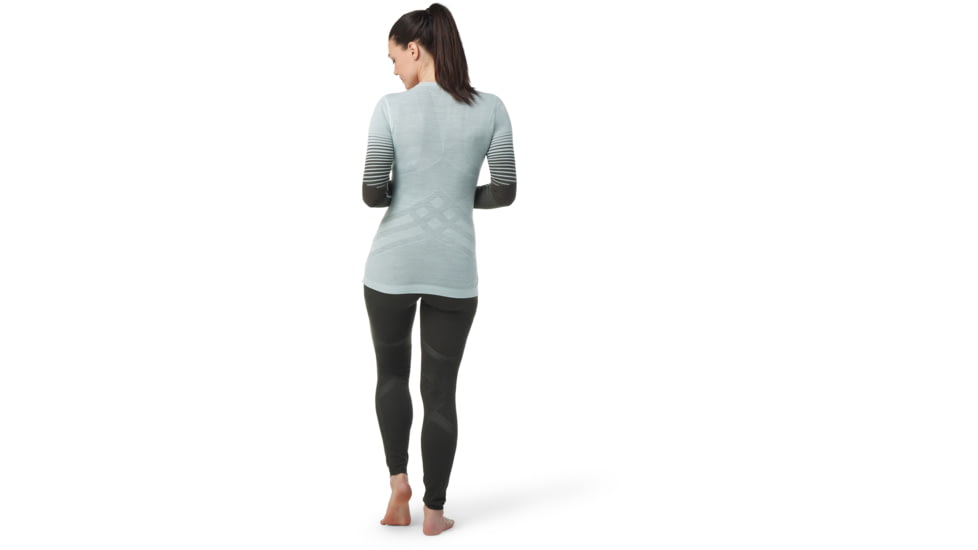 Smartwool Intraknit Thermal Merino Base Layer Pattern Crew - Womens, J21 Bleached Aqua, Small, SW016412J21S