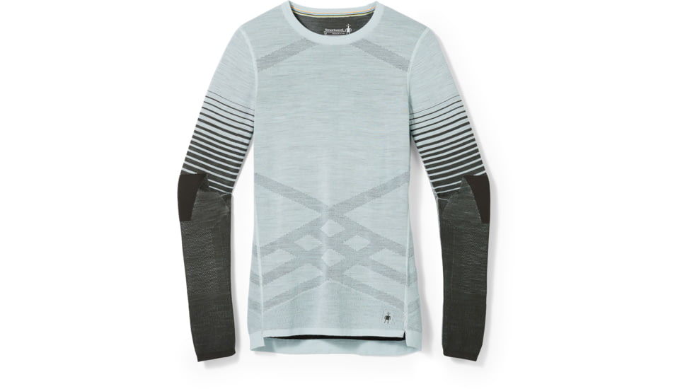 Smartwool Intraknit Thermal Merino Base Layer Pattern Crew - Womens, J21 Bleached Aqua, Small, SW016412J21S