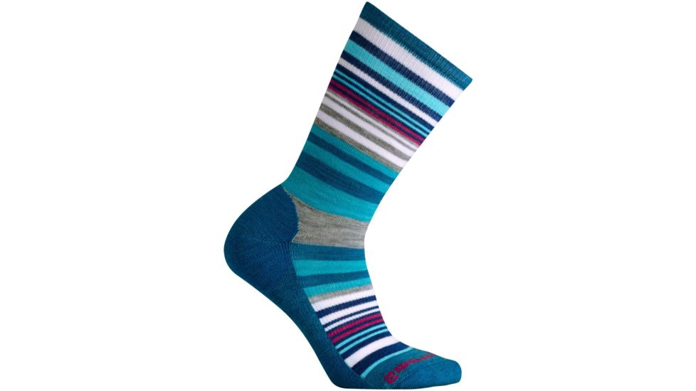 Smartwool Jovian Stripe Sock - Women's-Glacial Blue Heather-Small