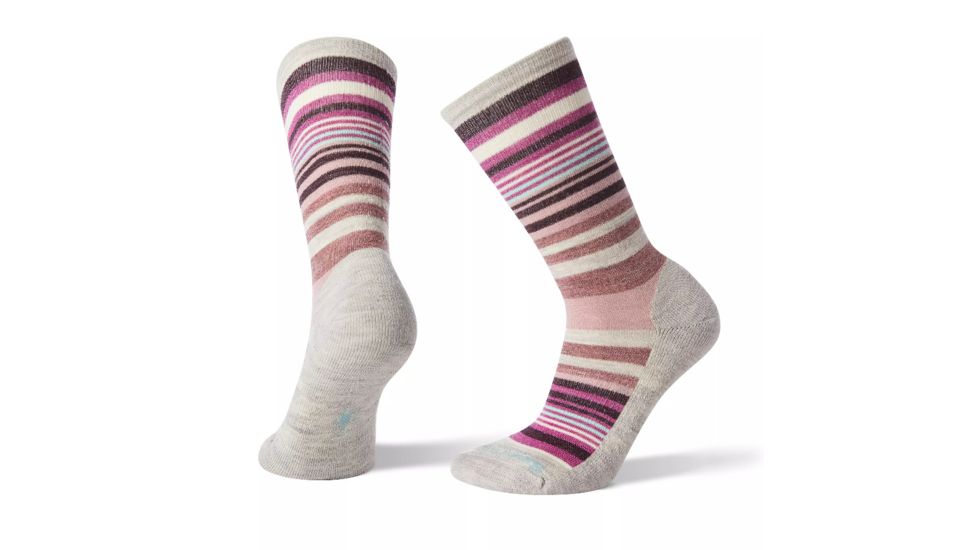 Smartwool Jovian Stripe Socks - Womens, Ash/Meadow Mauve, Large, SW0SW599B24-L