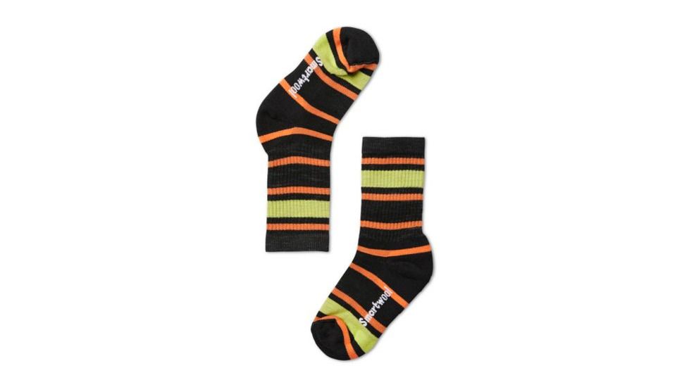 Smartwool Kids Hike Light Striped Crew - Kids, Black, Medium, SW001212001-M