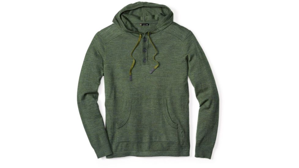 Smartwool Kiva Ridge Stripe Henley Hoody - Men's-Light Loden Heather-Medium