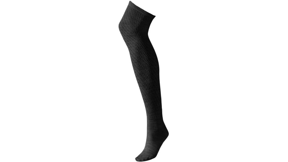 Lacy Top Over The Knee Casual Sock - Womens-Black-Small