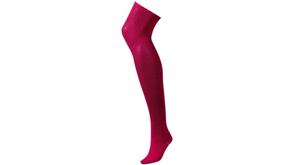 Lacy Top Over The Knee Casual Sock - Womens-Persian Red-Small