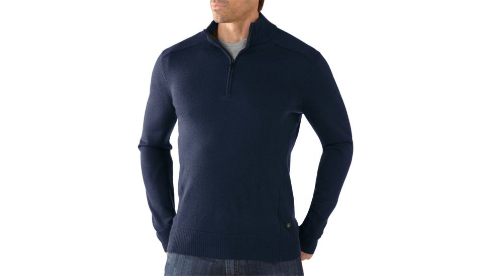 Smartwool Lightweight Front Range Half Zip - Men's-Deep Navy Heather-Large