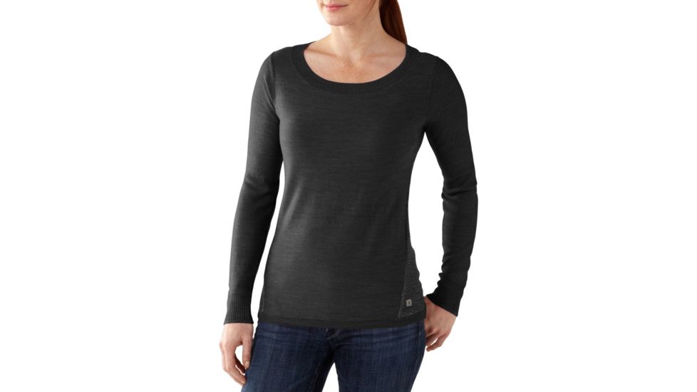 Smartwool Lightweight Front Range Pullover - Women's-Gray/Crimson-Small