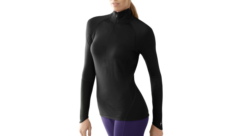 Smartwool Lightweight Zip T Long Sleeve - Women's - Black S
