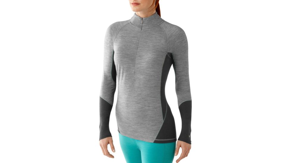 Smartwool Lightweight Zip T Long Sleeve - Women's-X-Small-Silver Grey