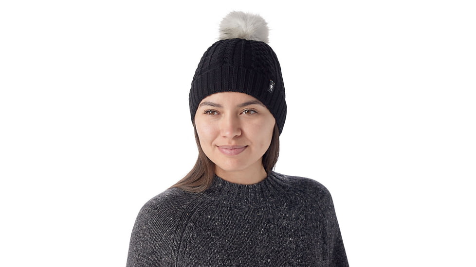 Smartwool Lodge Girl Beanie, Black/Light Gray, One Size, SW0164400071FM
