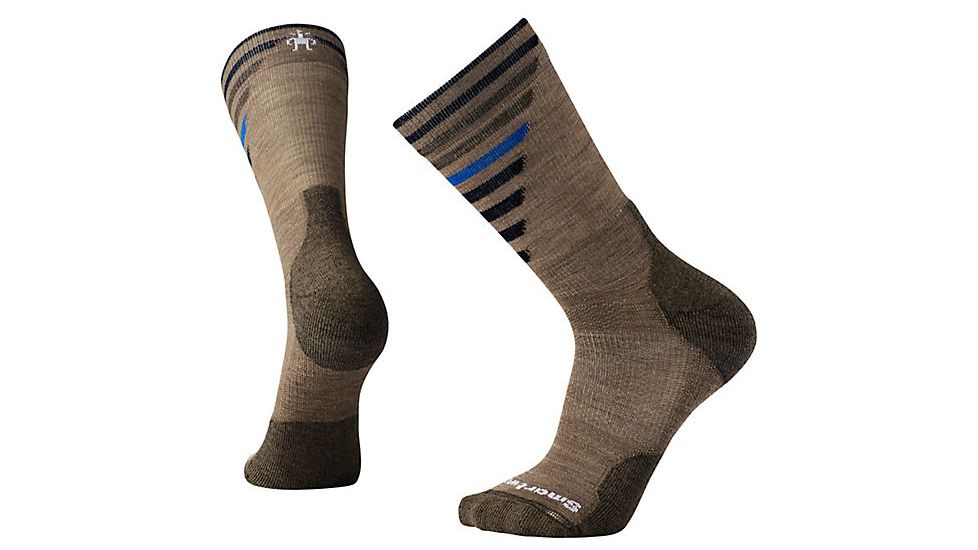 Smartwool Men's PhD Outdoor Light Pattern Crew, Fossil, Extra Large, SW001208880-XL