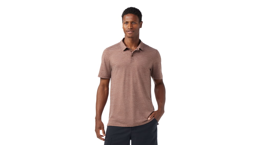 Smartwool Mens Merino Hemp Blend Short Sleeve Polo - Mens, Sable Brown Heather, Medium, SW016580N21100M000