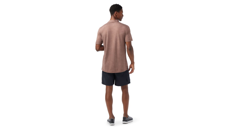 Smartwool Mens Merino Hemp Blend Short Sleeve Polo - Mens, Sable Brown Heather, Medium, SW016580N21100M000
